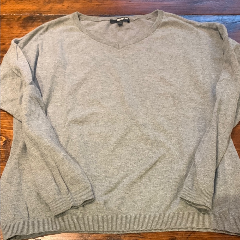 Gray V-Neck Sweater